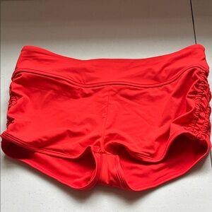 Athleta Orange Ruched Side Swim Shorts